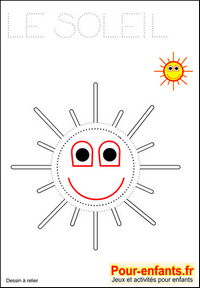 Jeux à imprimer jeu dessins A relier enfants de maternelle imprimer gratuitement dessin de soleil gratuit