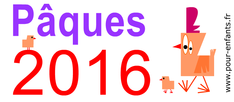 Paques 2016 à imprimer Dessin de la date de Pâques Image de poule poussins