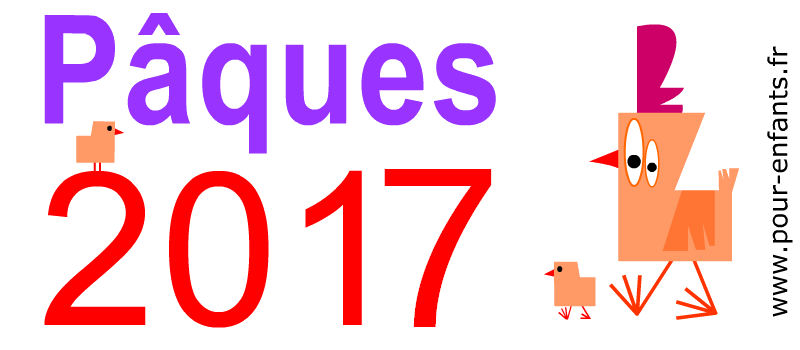 Paques 2017 à imprimer Dessin de la date de Pâques Image de poule poussins