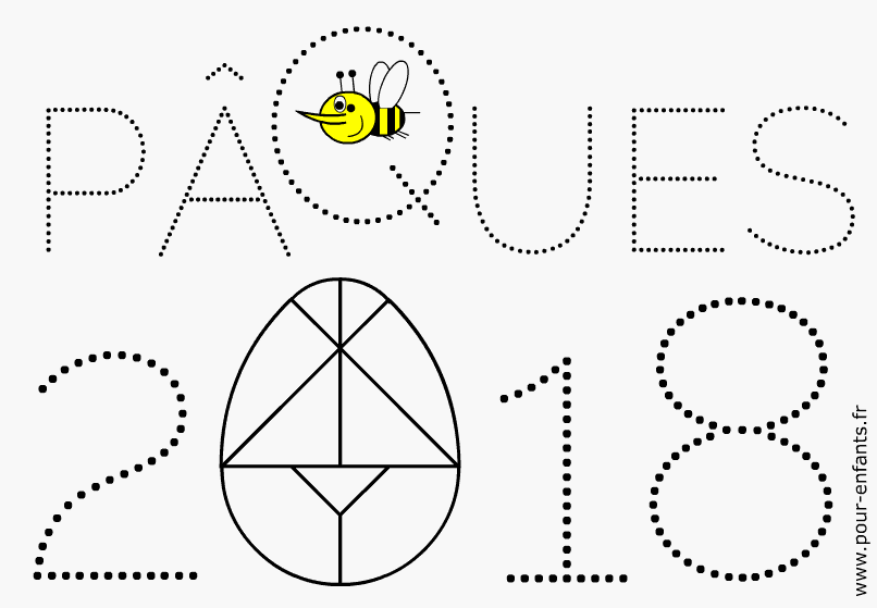 paques 2018 date coloriage dessin à imprimer tangram d'oeuf de Pâques à colorier maternelle
