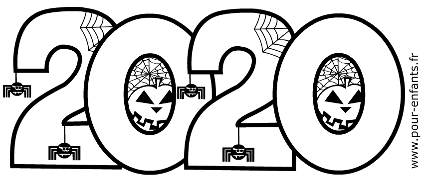 Halloween 2020 à imprimer. Date d'Halloween 2020 à colorier