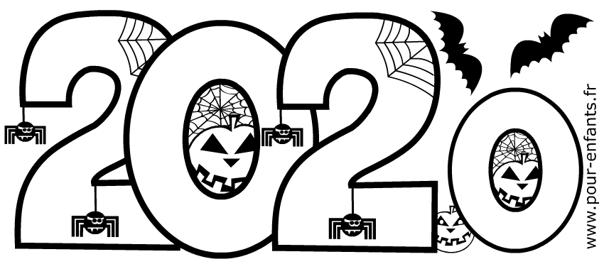 C'est quand Halloween 2020. Date, dessins et coloriages à imprimer.