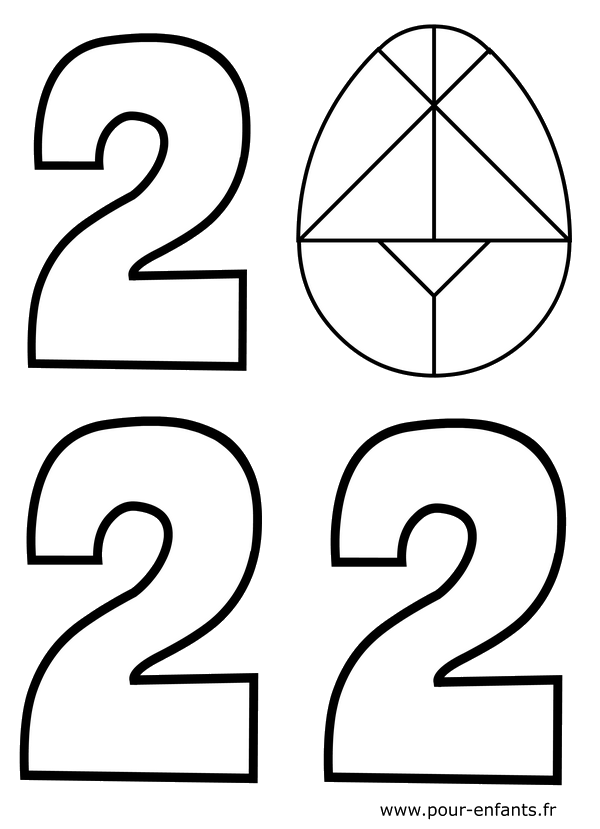 PAQUES 2022 en chiffres coloriage à imprimer en grand tangram à colorier