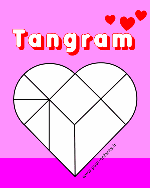 tangram de coeur à imprimer coloriage maternelle activités enfants