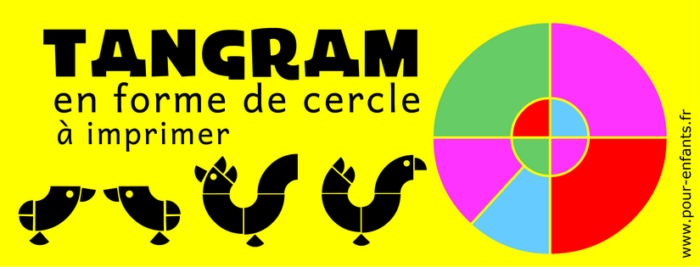 tangrams en forme de cercle à imprimer. Tangram circulaire enfants.