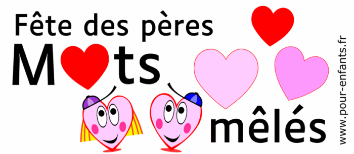 Mots mêlés Fête des pères à imprimer. Gratuit. Pour enfants.