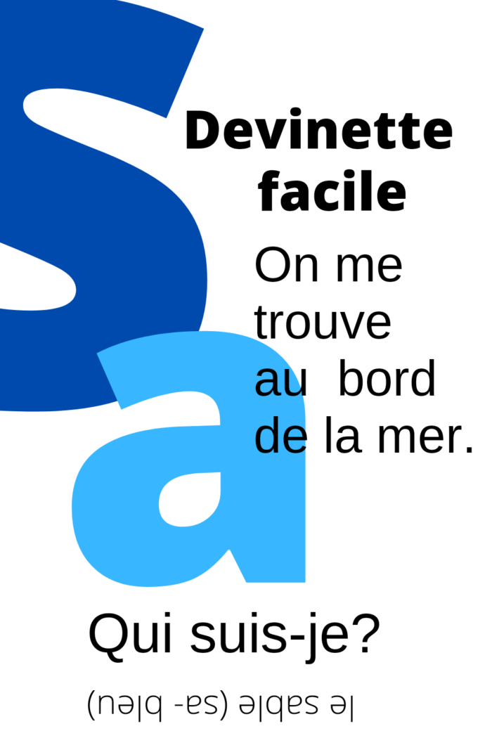 Devinette facile enfants. Vacances d'été. Le mot sable.