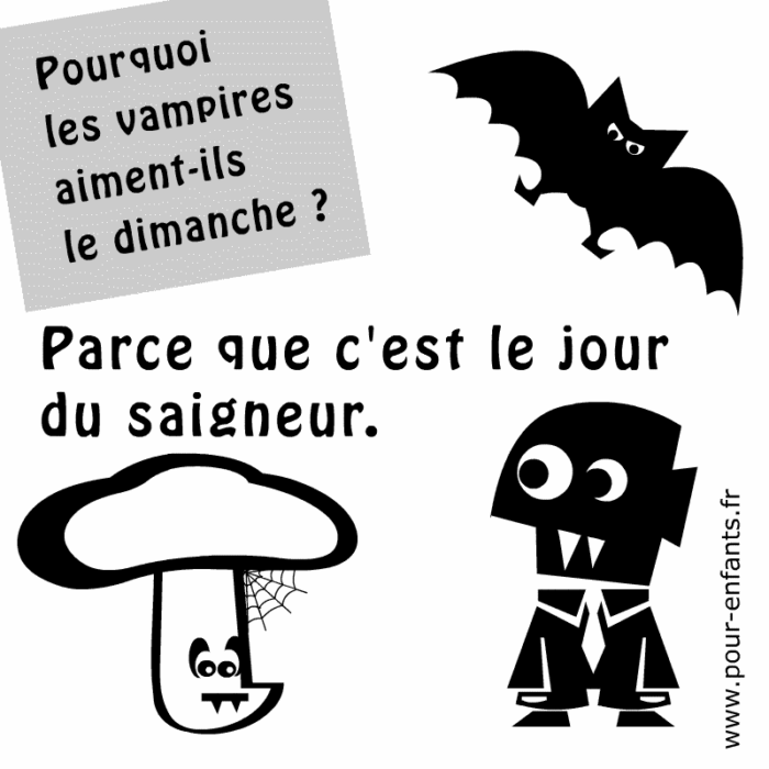 Réponse Devinette Halloween humour tradition vampires pour enfants