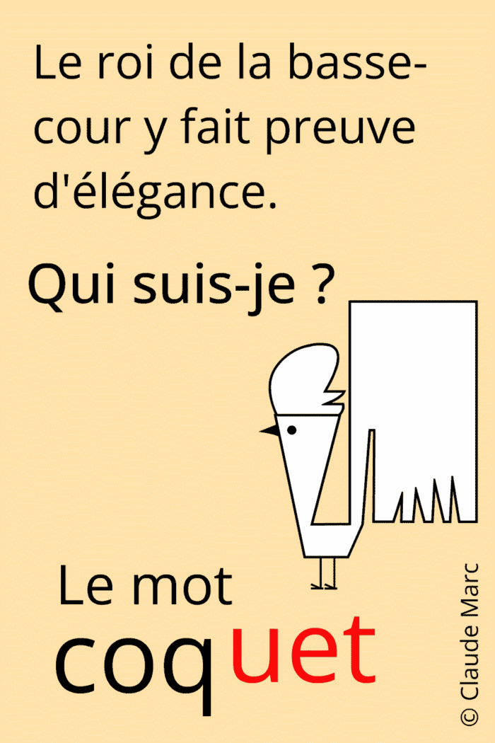 Devinette pour adultes avec réponse. Qui suis-je ? Deviner le mot coquet.