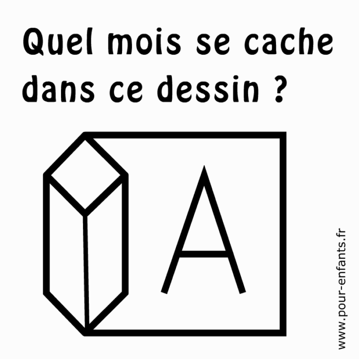 Devinette de mot. Mai, mot à découvrir. Pour adultes et enfants. A imprimer.