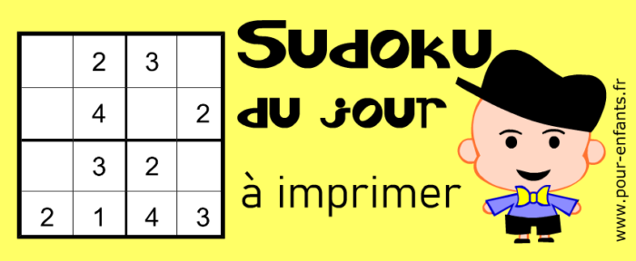 Sudoku du jour à imprimer facile gratuit