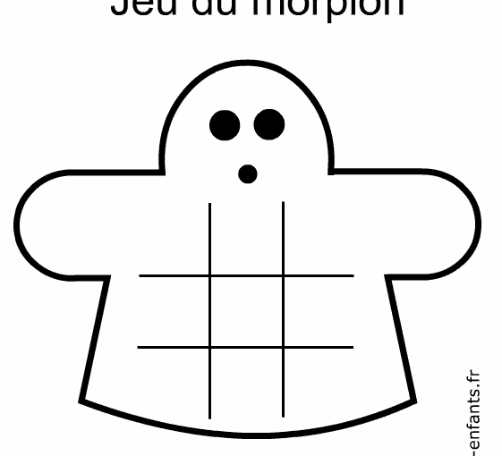 Jeu du morpion Halloween à imprimer en noir et blanc