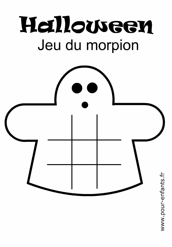 Jeu du morpion Halloween à imprimer