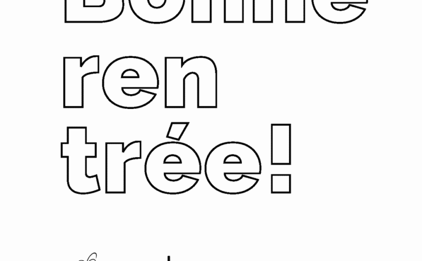 Coloriage Bonne rentrée en grandes lettres avec personnages