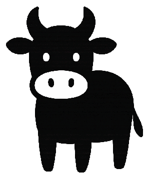 Le moine et l'oisillon. Dessin de vache pour illustrer le conte