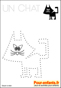 Jeux à imprimer jeu dessins A relier enfants de maternelle imprimer gratuitement dessin de chat gratuit