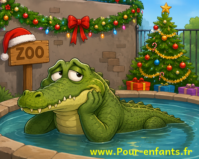 Crocodile triste à l'approche de Noël